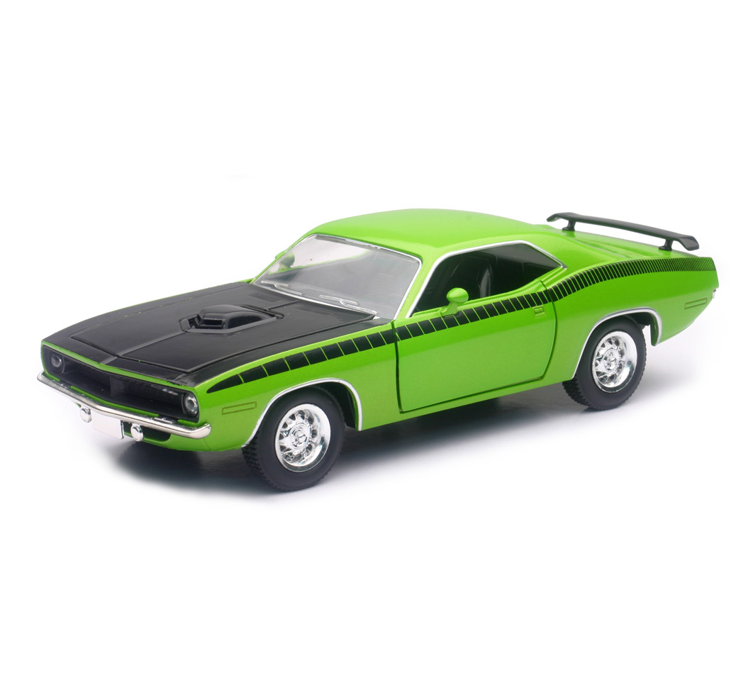 New-Ray 1970 Plymouth Cuda — Green diecast model