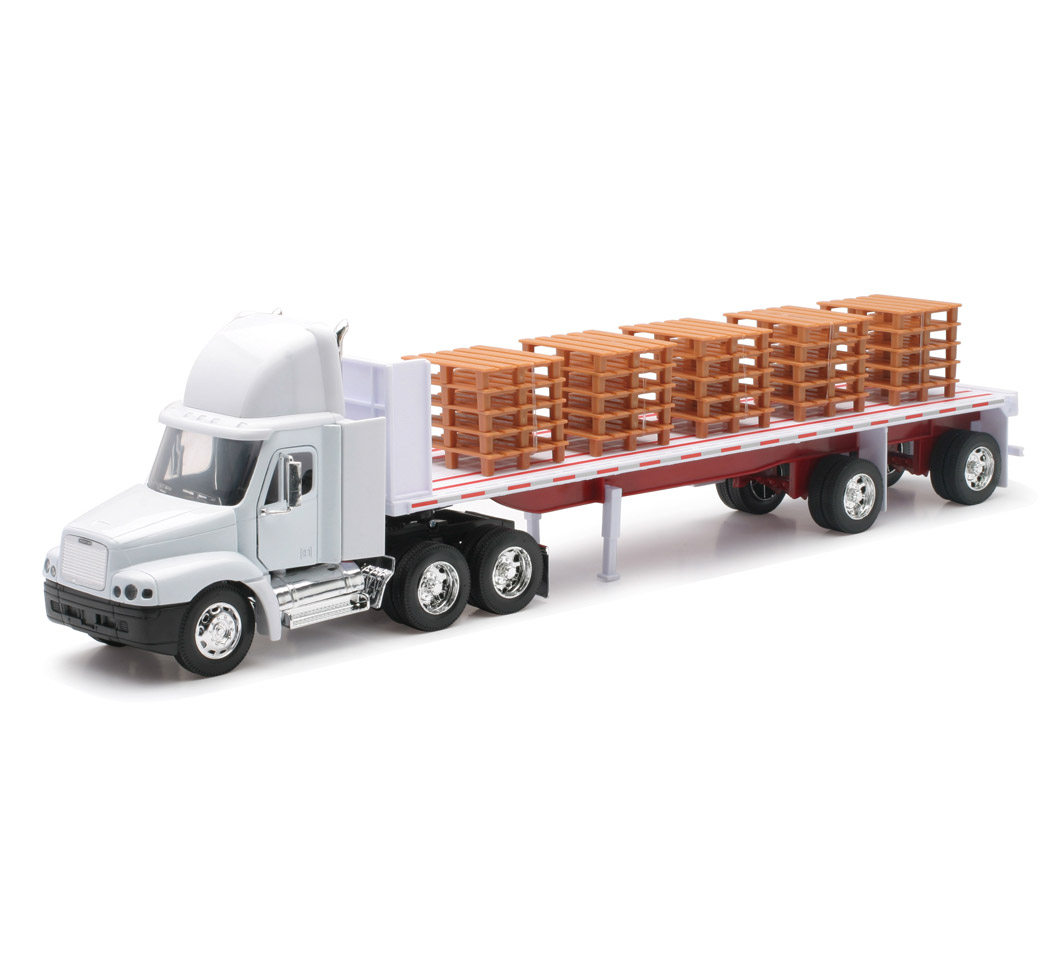 New-Ray Freightliner Century Class Flatbed with Pallets diecast model