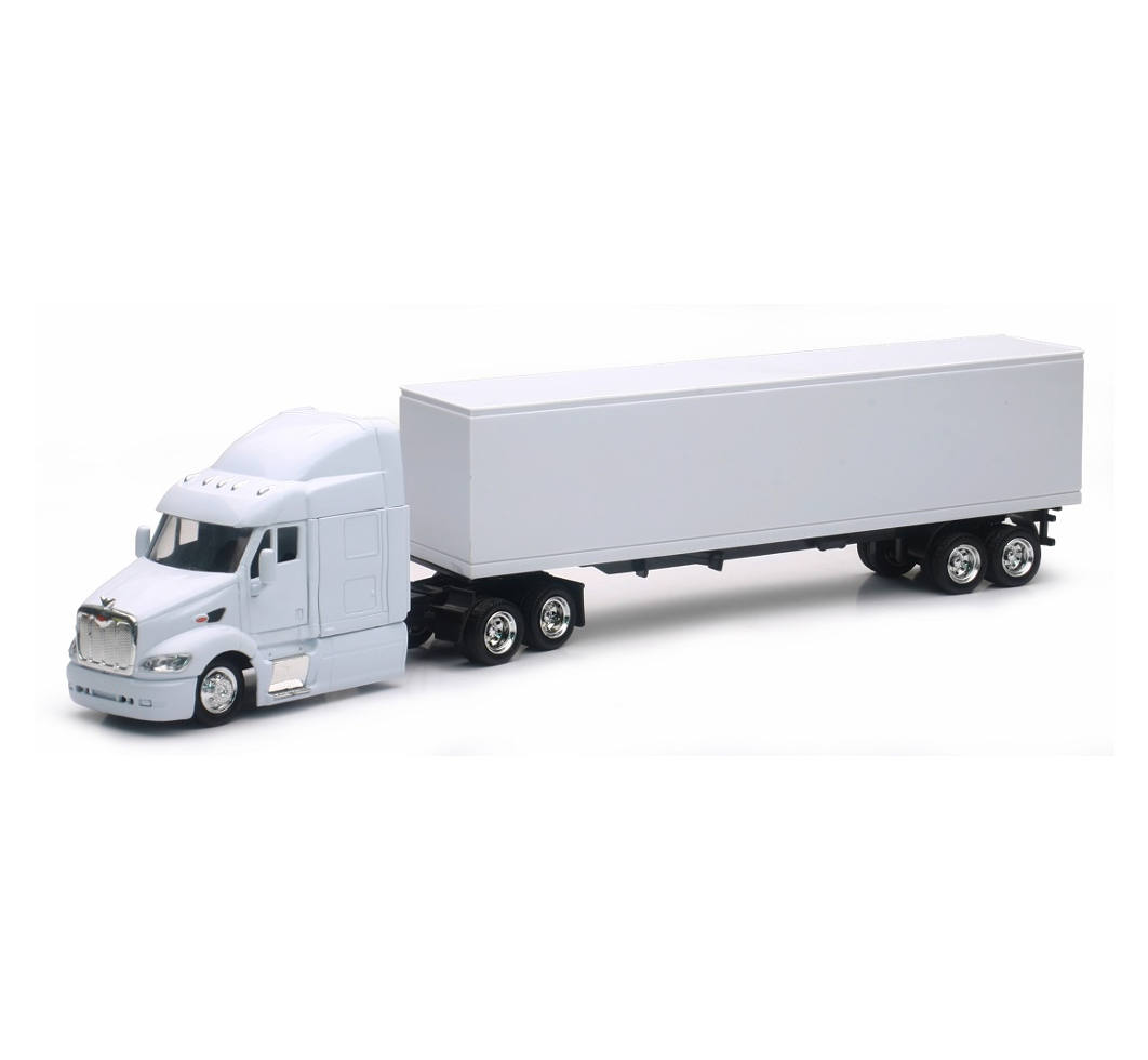 New-Ray Peterbilt 387 White Long Hauler diecast model
