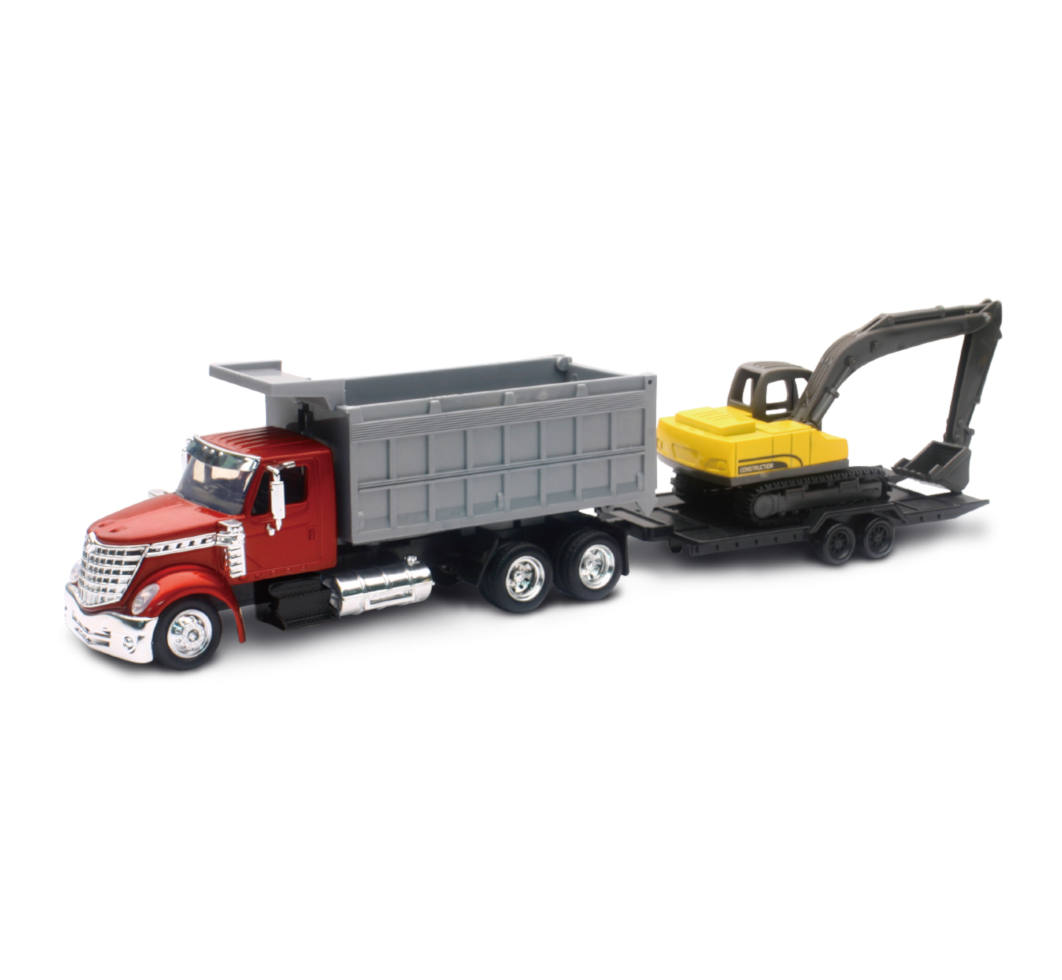 New-Ray International Lonestar Dump Truck W/ Excavator diecast model