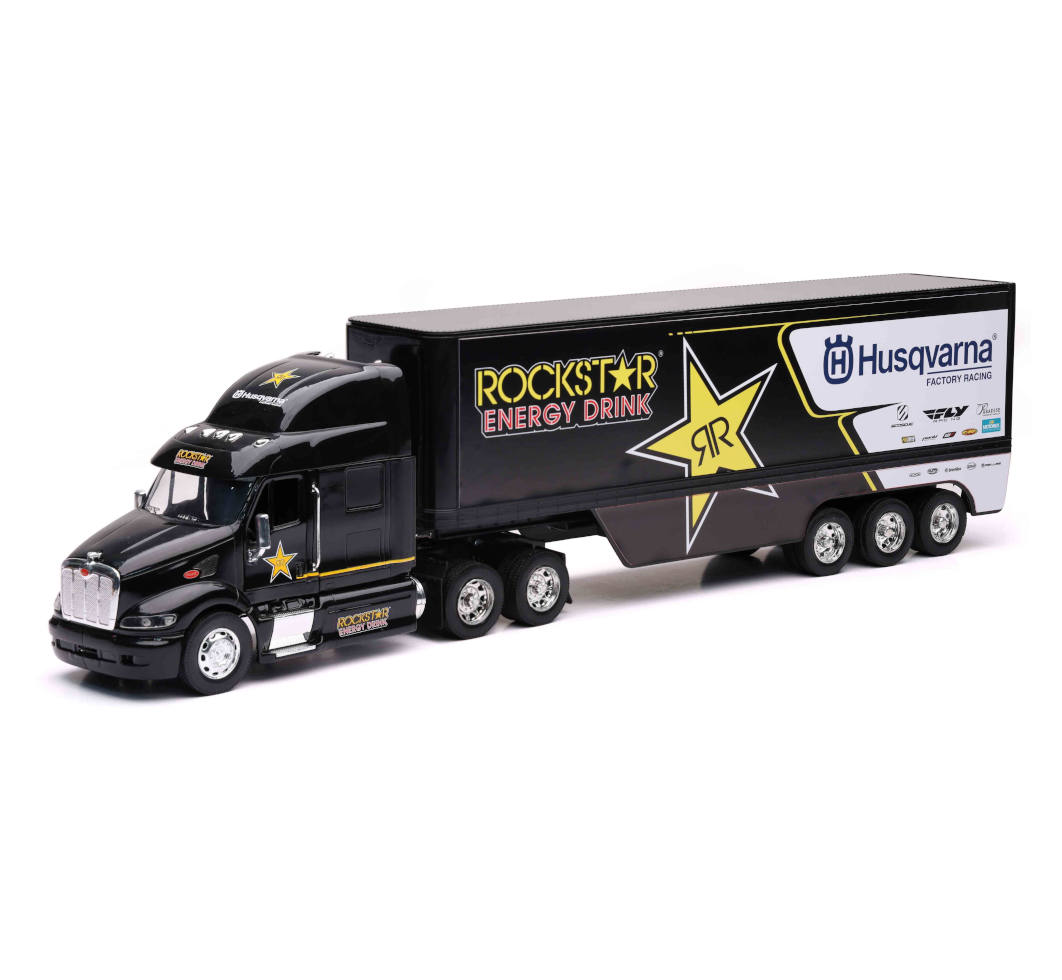 New-Ray Peterbilt Rockstar Husqvarna Factory Race Team Truck diecast model